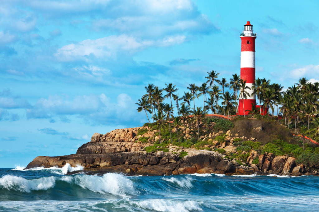 Lighthouse on a Rocky Cliff jigsaw puzzle in Great Sightings puzzles on TheJigsawPuzzles.com
