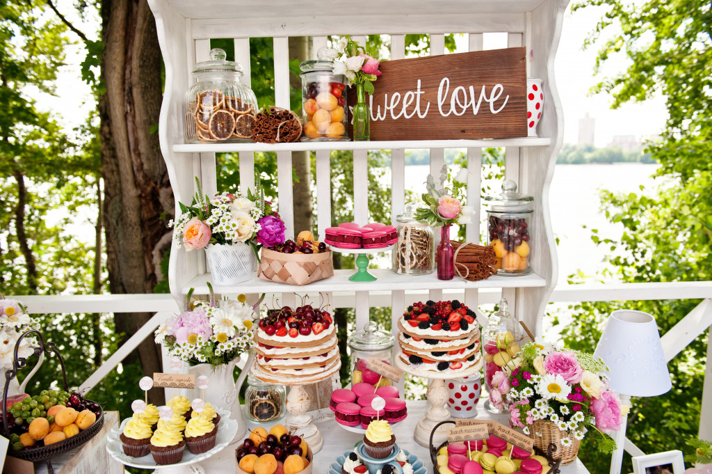 Summer Wedding Sweet Bar jigsaw puzzle in Food & Bakery puzzles on TheJigsawPuzzles.com