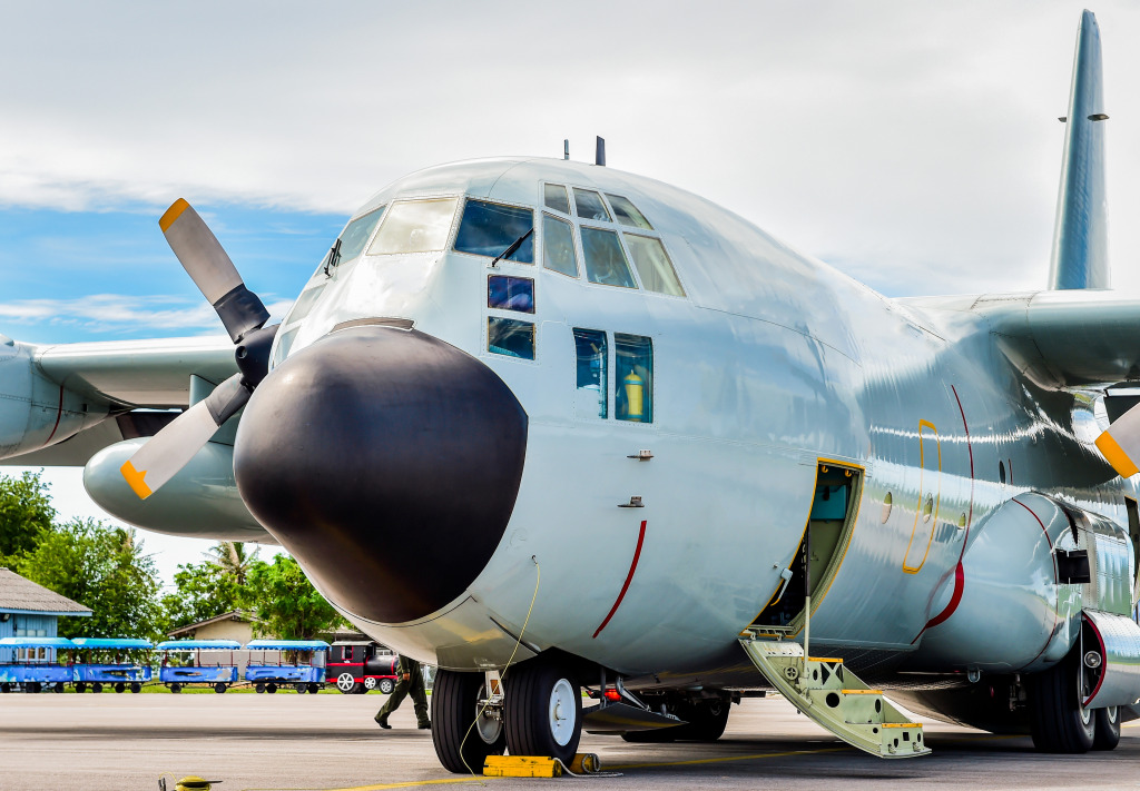 C-130 Military Transport Aircraft jigsaw puzzle in Aviation puzzles on TheJigsawPuzzles.com