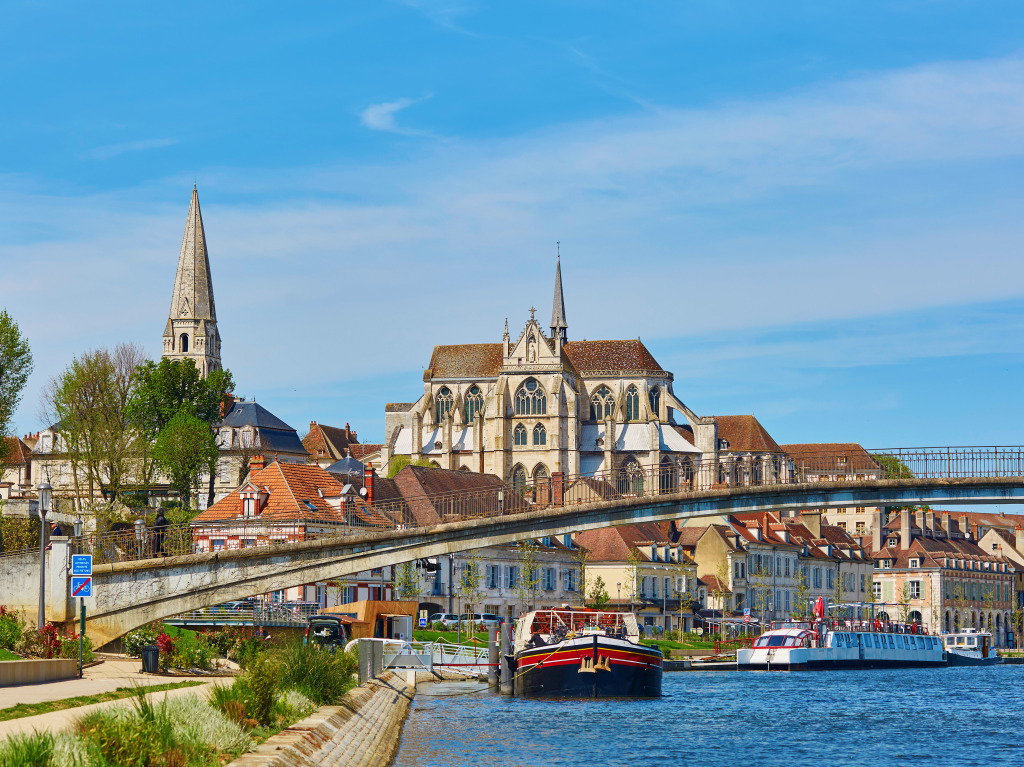 River Yonne, Burgundy, France jigsaw puzzle in Bridges puzzles on TheJigsawPuzzles.com