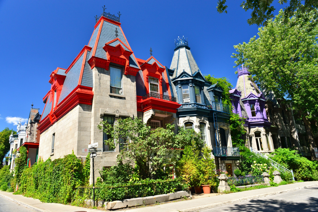 Victorian Houses in Square Saint Louis, Montreal jigsaw puzzle in Street View puzzles on TheJigsawPuzzles.com