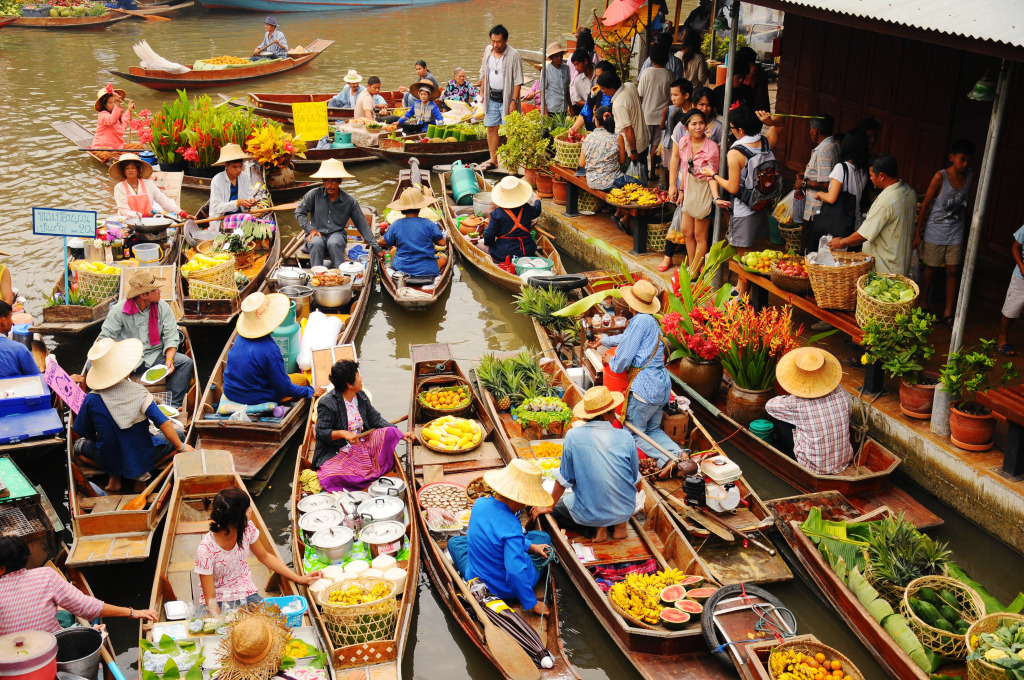 Amphawa Floating Market, Thailand jigsaw puzzle in People puzzles on TheJigsawPuzzles.com