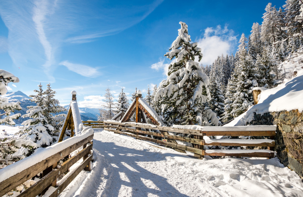 Wooden Bridge, Davos, Switzerland jigsaw puzzle in Bridges puzzles on TheJigsawPuzzles.com