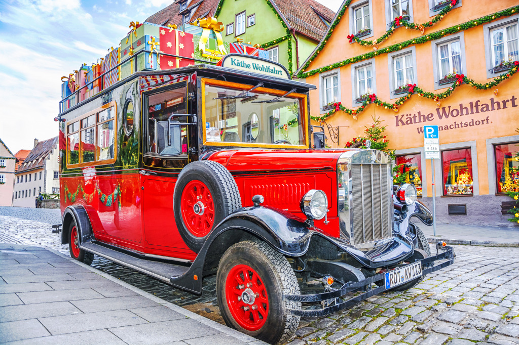 Christmas Car, Rothenburg ob der Tauber, Germany jigsaw puzzle in Cars & Bikes puzzles on TheJigsawPuzzles.com