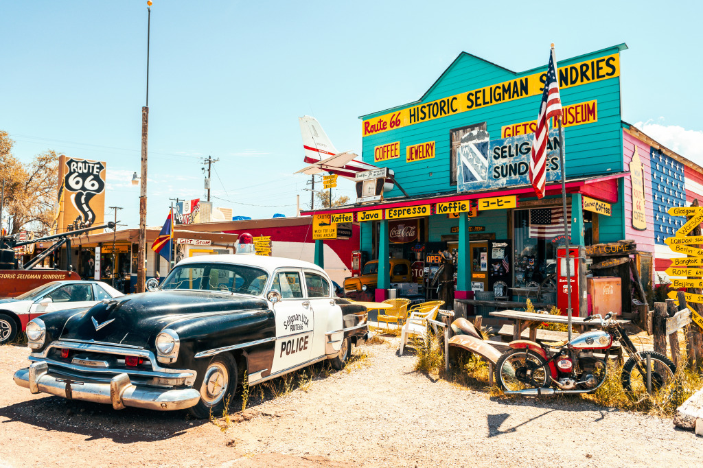 Route 66, Seligman AZ jigsaw puzzle in Cars & Bikes puzzles on TheJigsawPuzzles.com