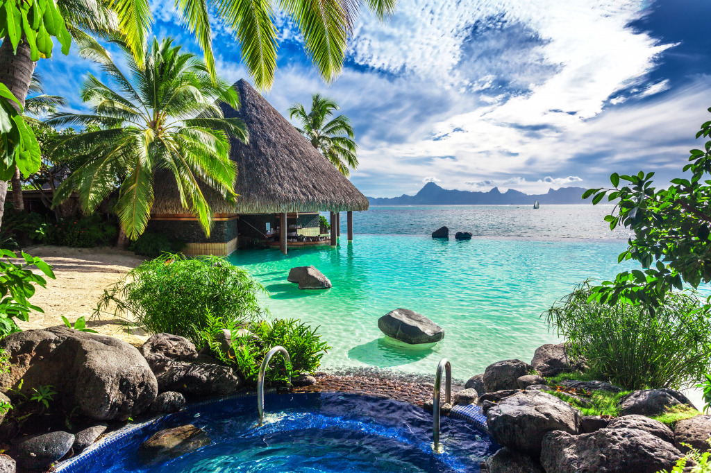 Tahiti Resort jigsaw puzzle in Puzzle of the Day puzzles on TheJigsawPuzzles.com