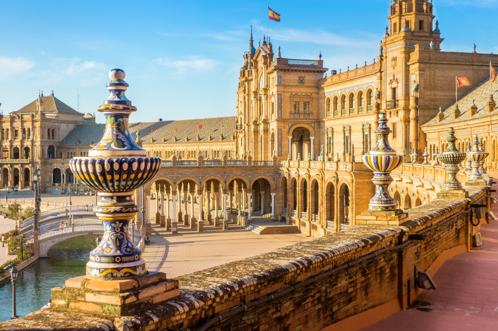 Plaza de España, Seville, Spain jigsaw puzzle in Street View puzzles on TheJigsawPuzzles.com