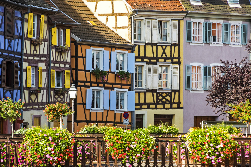 Half-Timbered Houses in Colmar, France jigsaw puzzle in Street View puzzles on TheJigsawPuzzles.com