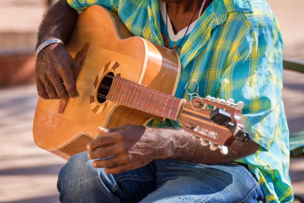 Street Musician in Trinidad, Cuba jigsaw puzzle in People puzzles on TheJigsawPuzzles.com