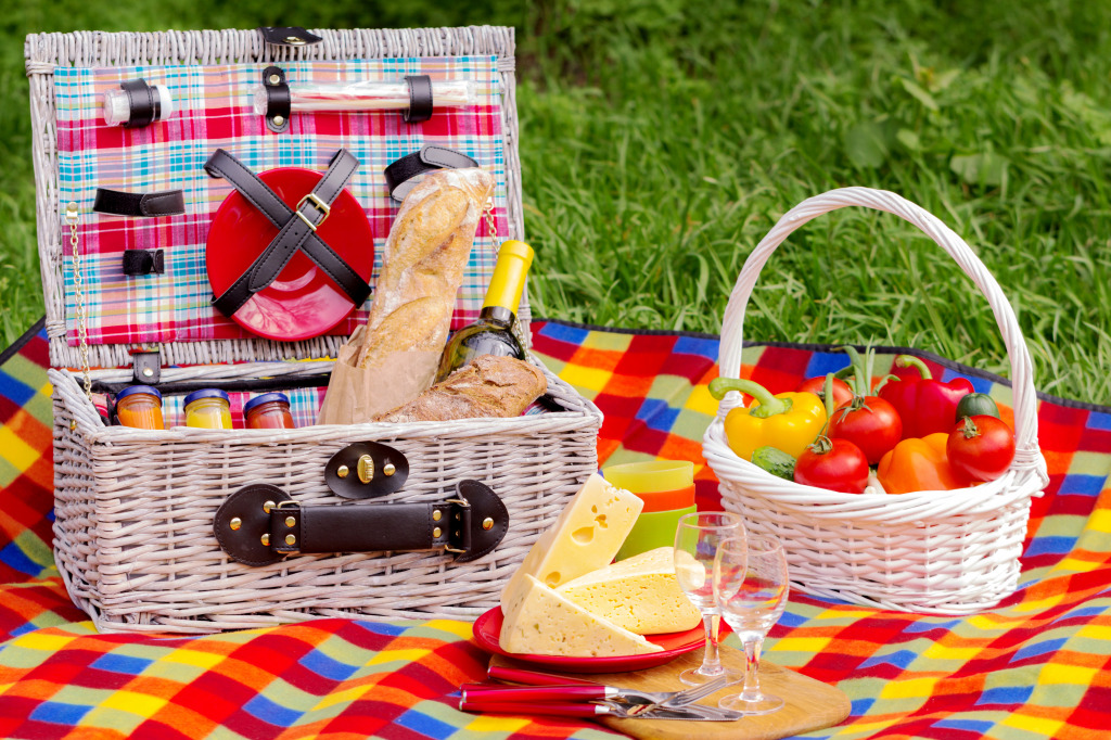 Picnic on the Grass jigsaw puzzle in Puzzle of the Day puzzles on TheJigsawPuzzles.com