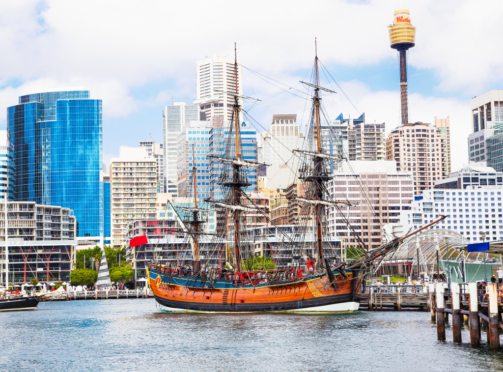 HMS Endeavour in Sydney, Australia jigsaw puzzle in Puzzle of the Day puzzles on TheJigsawPuzzles.com