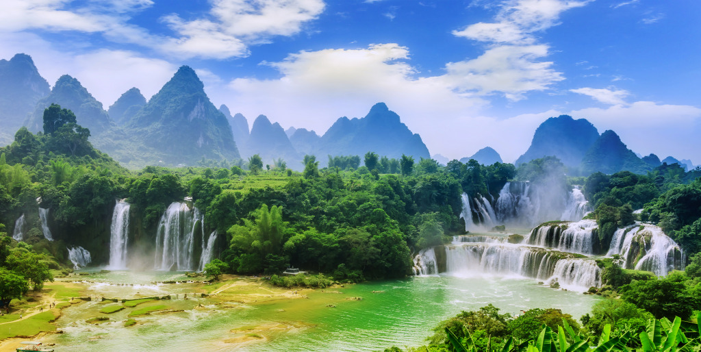 Ban Gioc-Detian Waterfall, Vietnam jigsaw puzzle in Waterfalls puzzles on TheJigsawPuzzles.com