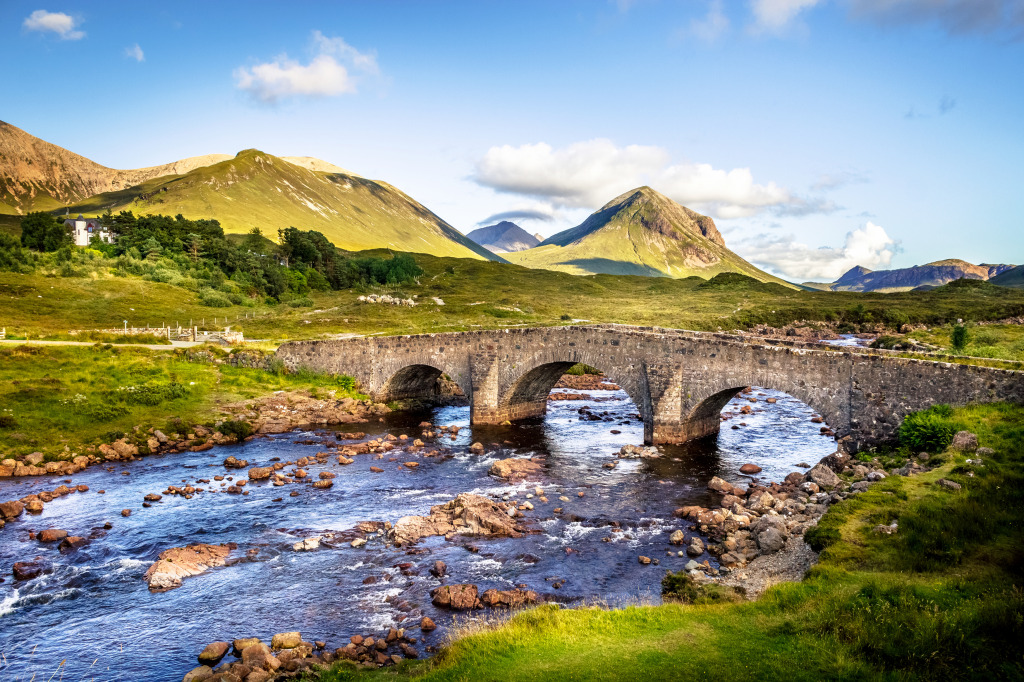 Old Brick Bridge in Sligachan, Scotland jigsaw puzzle in Bridges puzzles on TheJigsawPuzzles.com