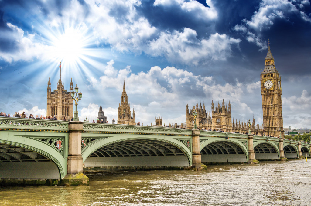 Westminster Bridge over River Thames, London jigsaw puzzle in Bridges puzzles on TheJigsawPuzzles.com