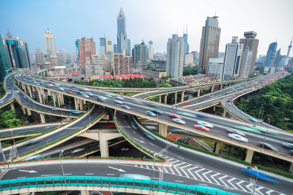 Shanghai Elevated Road Junctions jigsaw puzzle in Street View puzzles on TheJigsawPuzzles.com