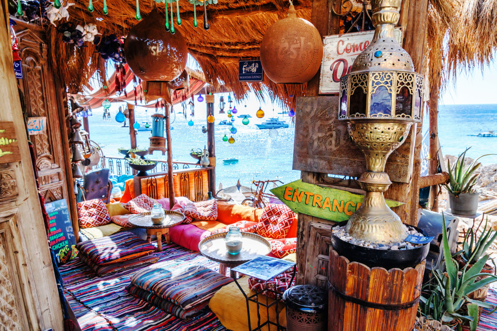 Cafe in Sharm El Sheikh, Egypt jigsaw puzzle in Puzzle of the Day puzzles on TheJigsawPuzzles.com