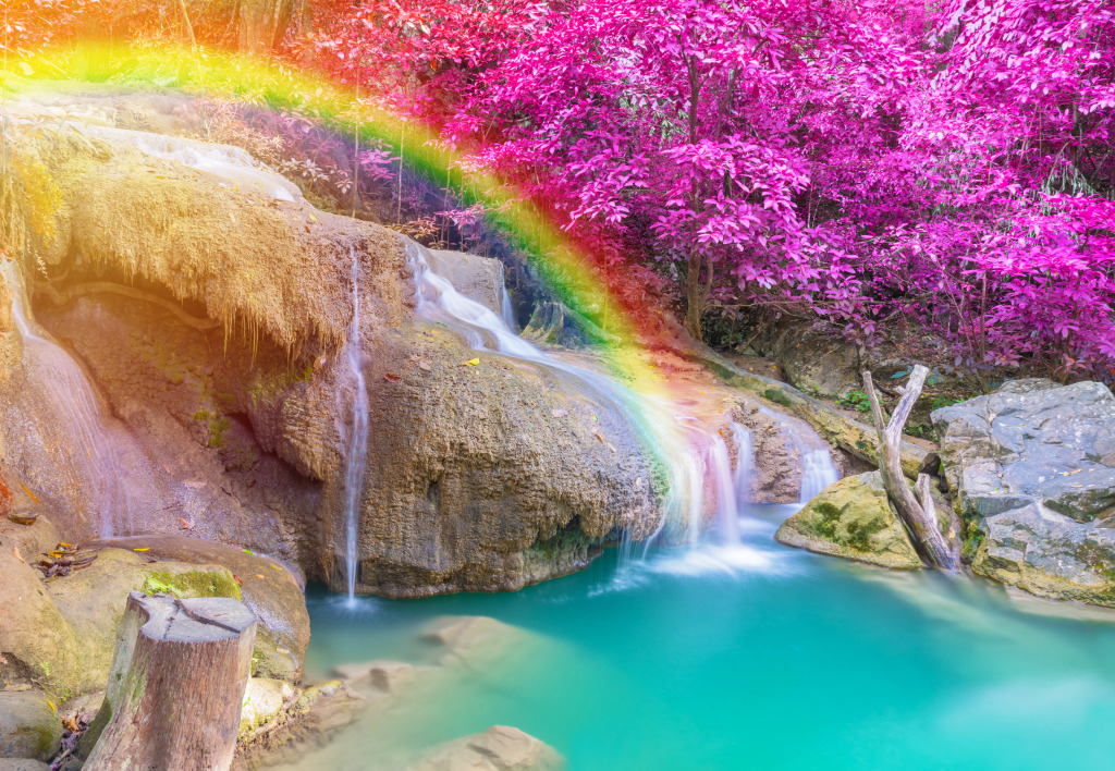 Erawan Waterfall National Park, Thailand jigsaw puzzle in Waterfalls puzzles on TheJigsawPuzzles.com