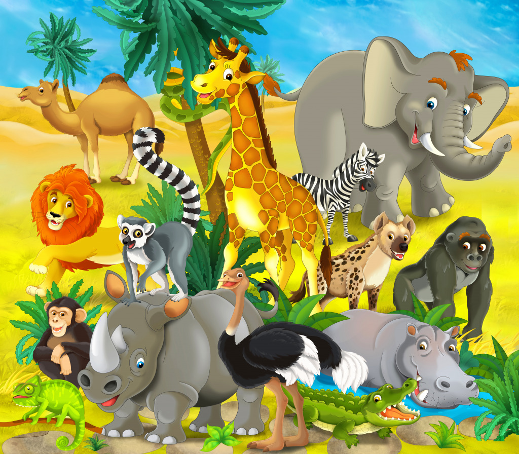 Happy Animals jigsaw puzzle in Animals puzzles on TheJigsawPuzzles.com