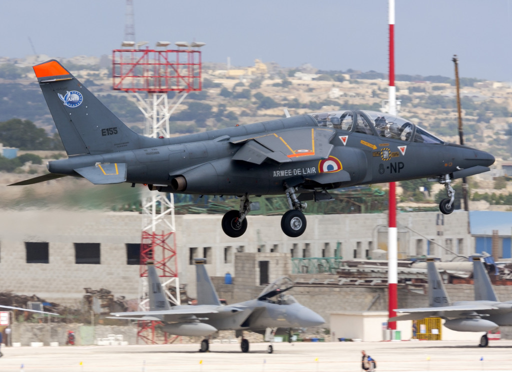 Dassault/Dornier Alpha Jet in Luqa, Malta jigsaw puzzle in Aviation puzzles on TheJigsawPuzzles.com