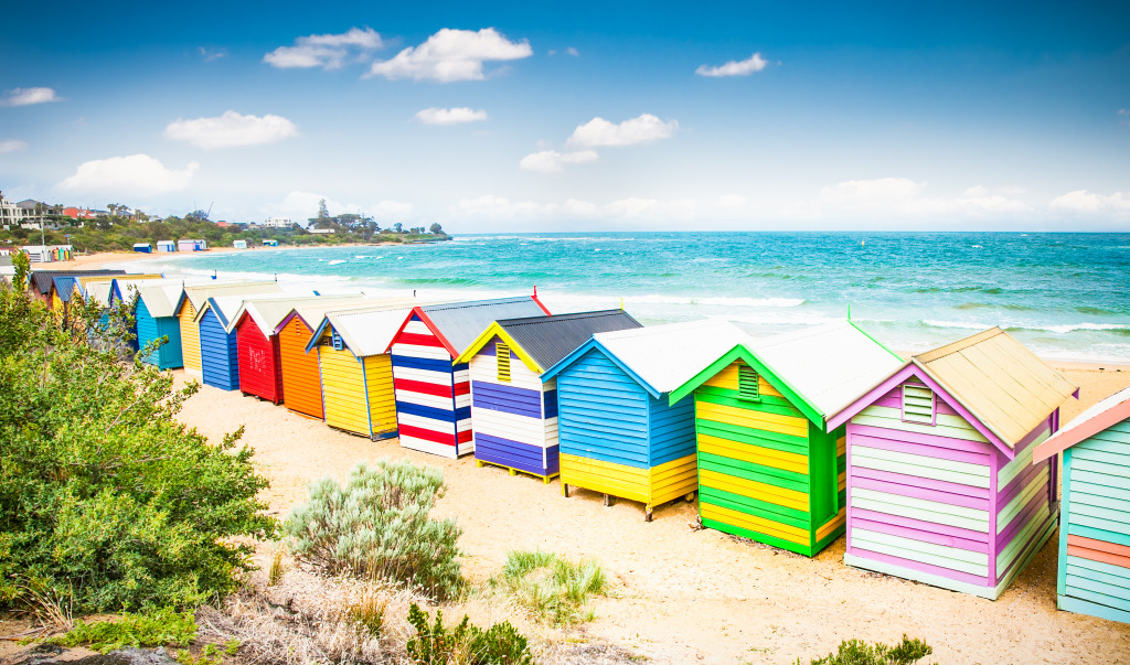 Brighton Beach in Melbourne, Australia jigsaw puzzle in Great Sightings puzzles on TheJigsawPuzzles.com