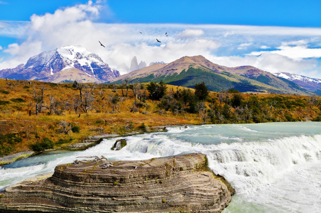 Cascades Paine, Chile jigsaw puzzle in Waterfalls puzzles on TheJigsawPuzzles.com