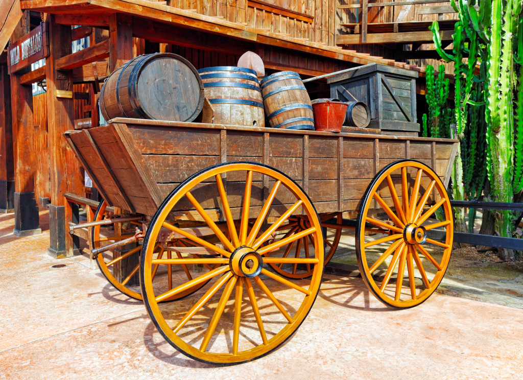 Old Cart with Wine Barrels jigsaw puzzle in Puzzle of the Day puzzles on TheJigsawPuzzles.com