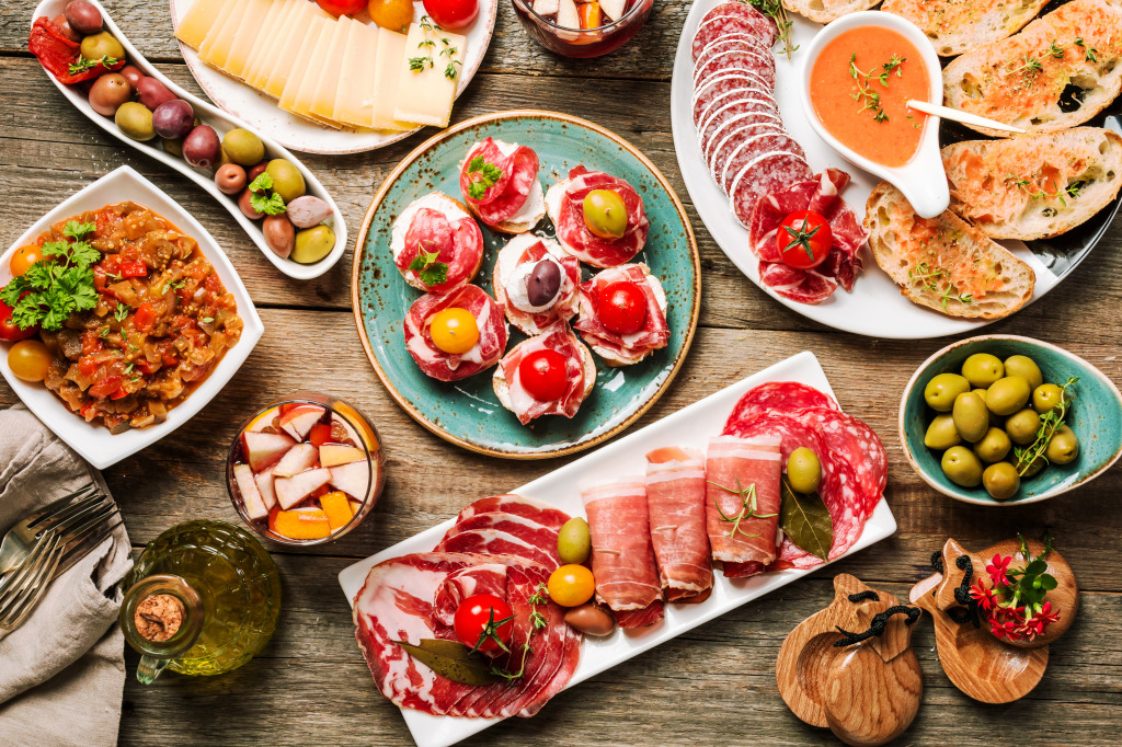 Spanish Tapas jigsaw puzzle in Food & Bakery puzzles on TheJigsawPuzzles.com