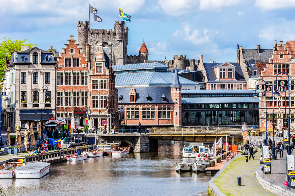 Historical Center of Ghent, Belgium jigsaw puzzle in Bridges puzzles on TheJigsawPuzzles.com