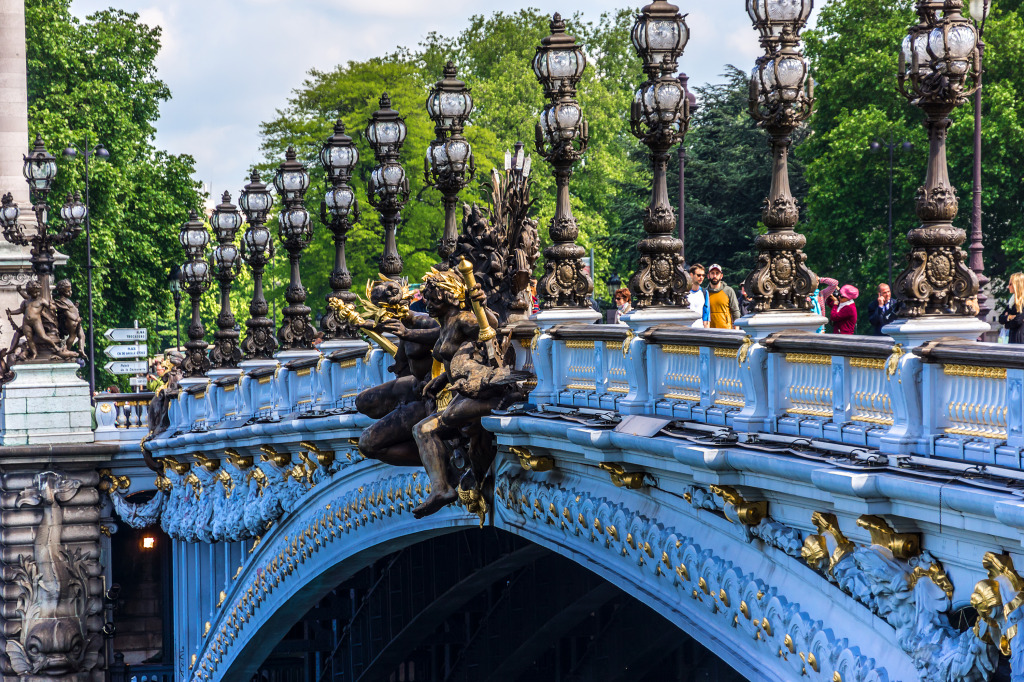 Pont Alexandre III, Paris, France jigsaw puzzle in Bridges puzzles on TheJigsawPuzzles.com