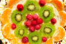 Raspberry, Kiwi and Tangerine Cake