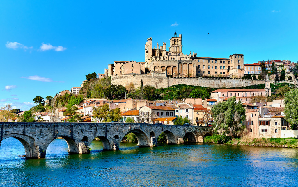 Cathedral Saint-Nazaire, Beziers, France jigsaw puzzle in Bridges puzzles on TheJigsawPuzzles.com