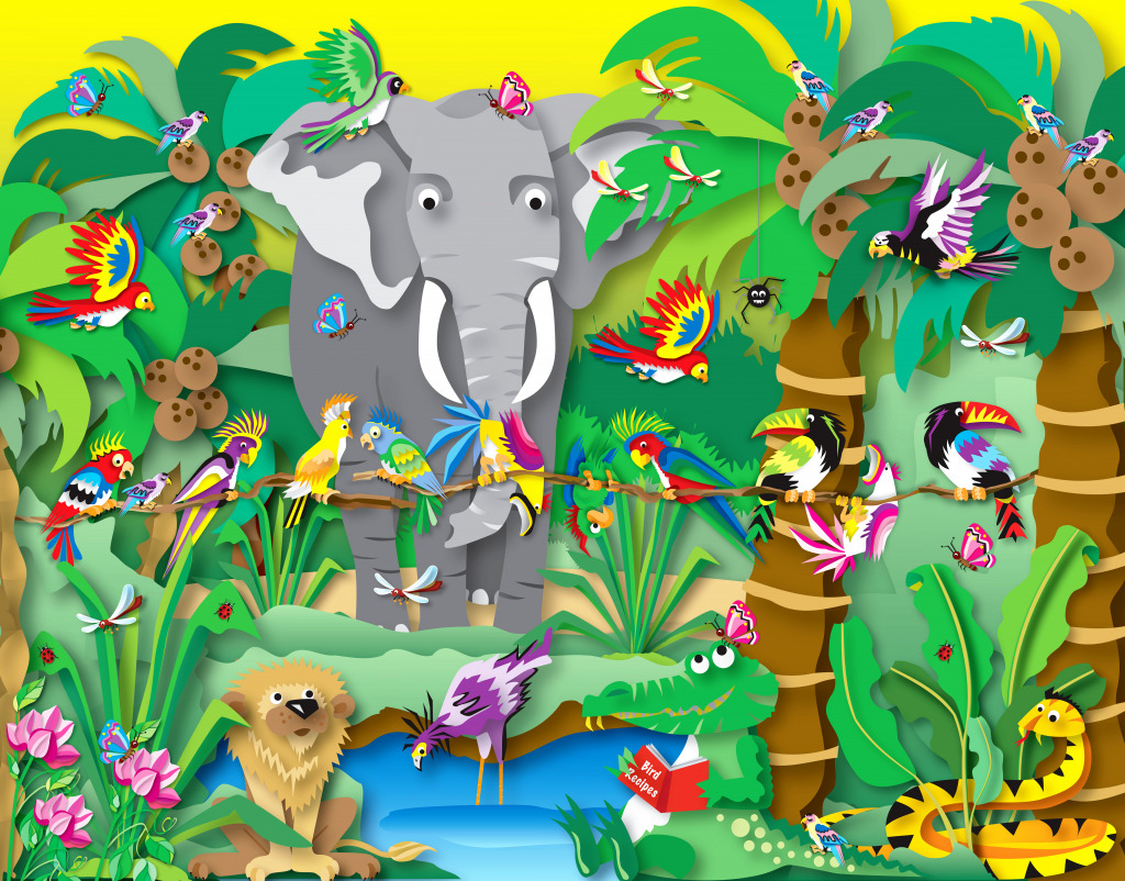 Animals in the Jungle jigsaw puzzle in Animals puzzles on TheJigsawPuzzles.com