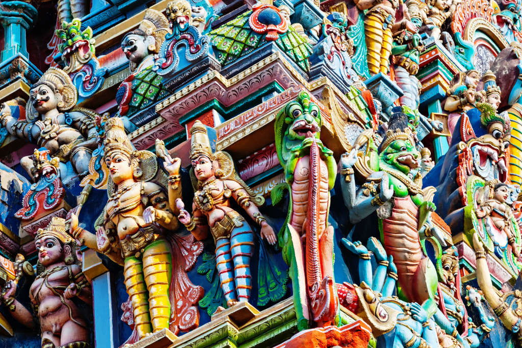 Meenakshi Temple in Madurai, India jigsaw puzzle in Puzzle of the Day puzzles on TheJigsawPuzzles.com