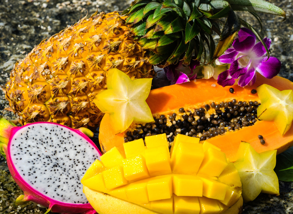 Tropical Fruits jigsaw puzzle in Fruits & Veggies puzzles on TheJigsawPuzzles.com