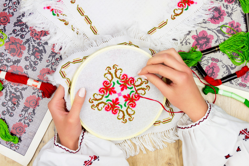 Ukrainian Traditional Embroidery jigsaw puzzle in Handmade puzzles on TheJigsawPuzzles.com