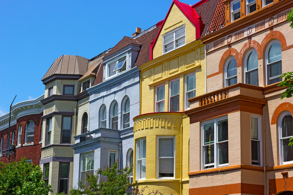 Brownstones near Dupont Circle, Washington DC jigsaw puzzle in Street View puzzles on TheJigsawPuzzles.com