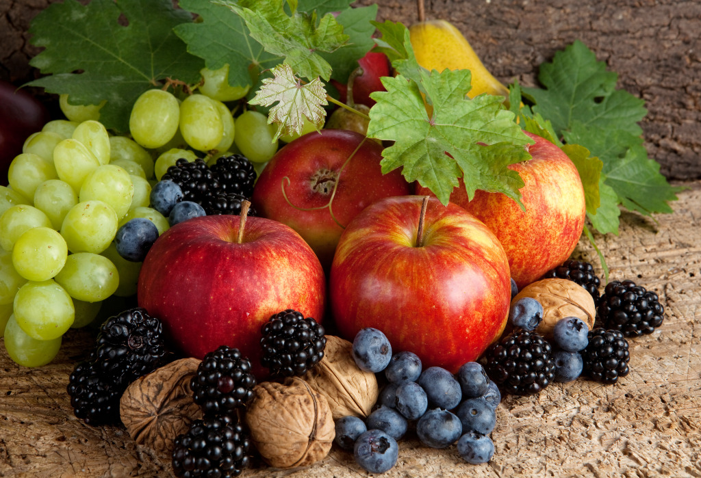 Autumn Fruits, Nuts and Berries jigsaw puzzle in Fruits & Veggies puzzles on TheJigsawPuzzles.com