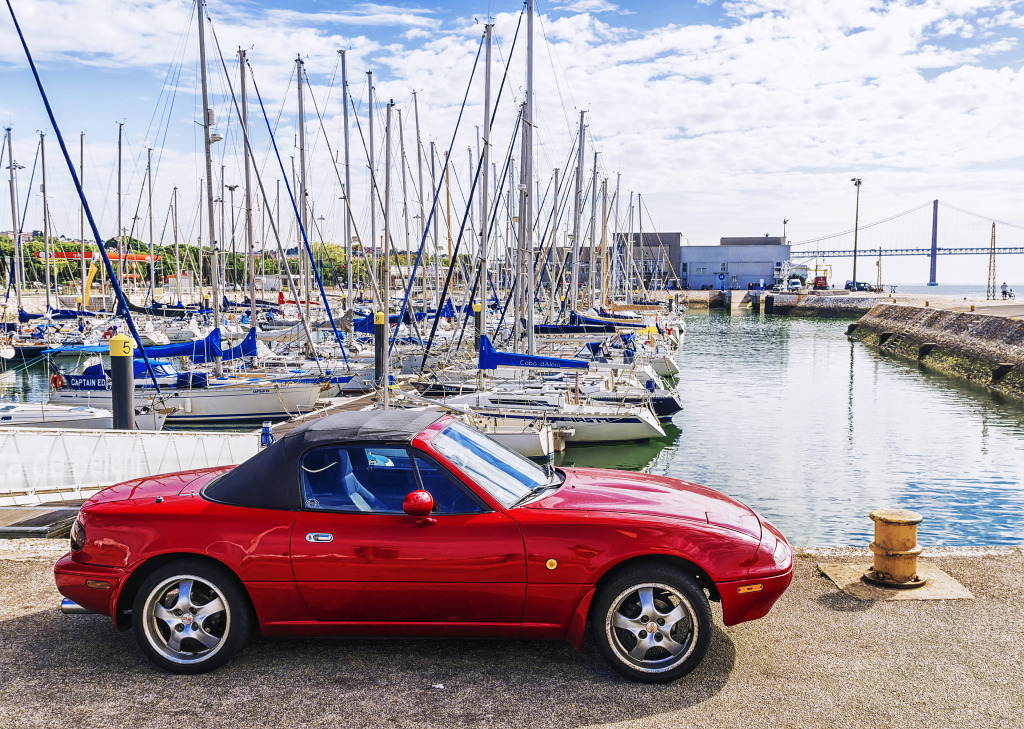 Waterfront in Lisbon, Portugal jigsaw puzzle in Cars & Bikes puzzles on TheJigsawPuzzles.com