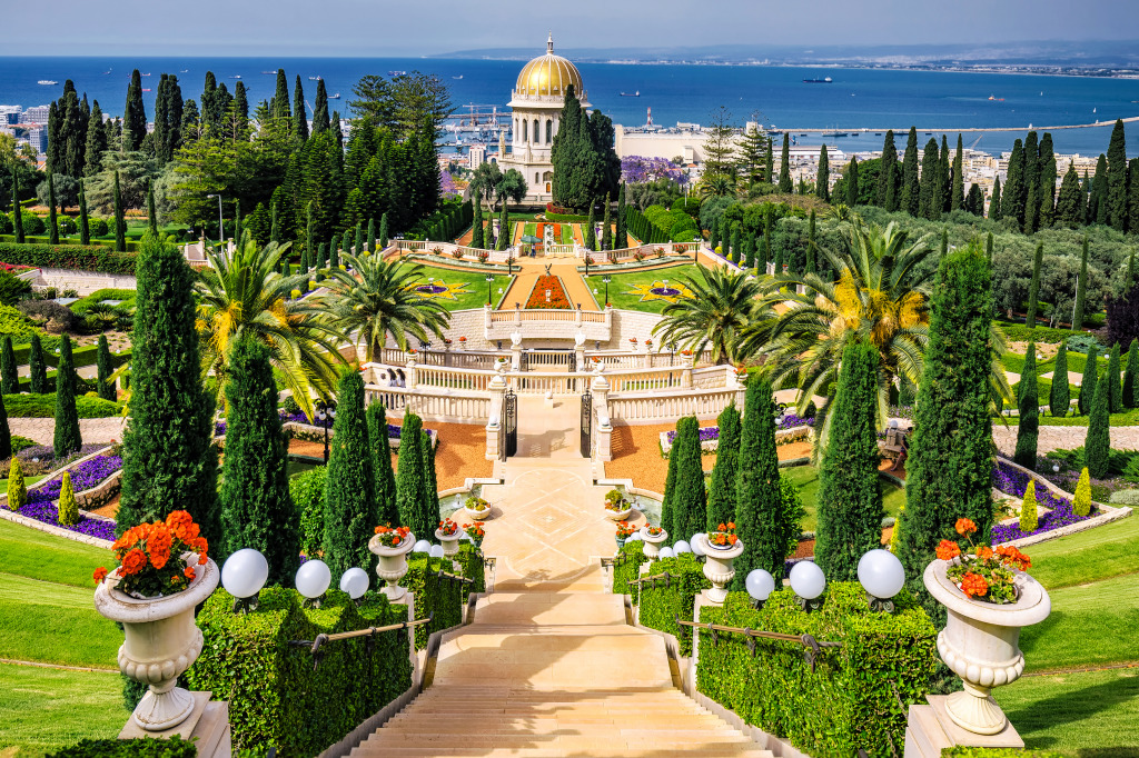 Bahai Gardens and Temple, Haifa, Israel jigsaw puzzle in Puzzle of the Day puzzles on TheJigsawPuzzles.com