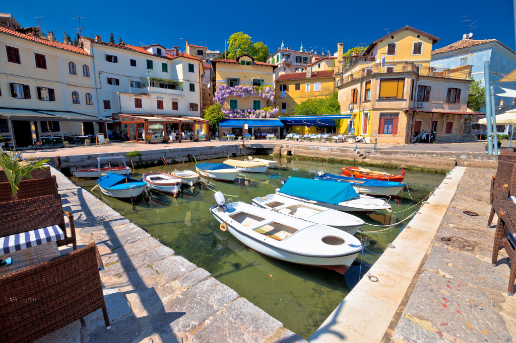 Waterfront In Volosko Village, Croatia jigsaw puzzle in Puzzle of the Day puzzles on TheJigsawPuzzles.com
