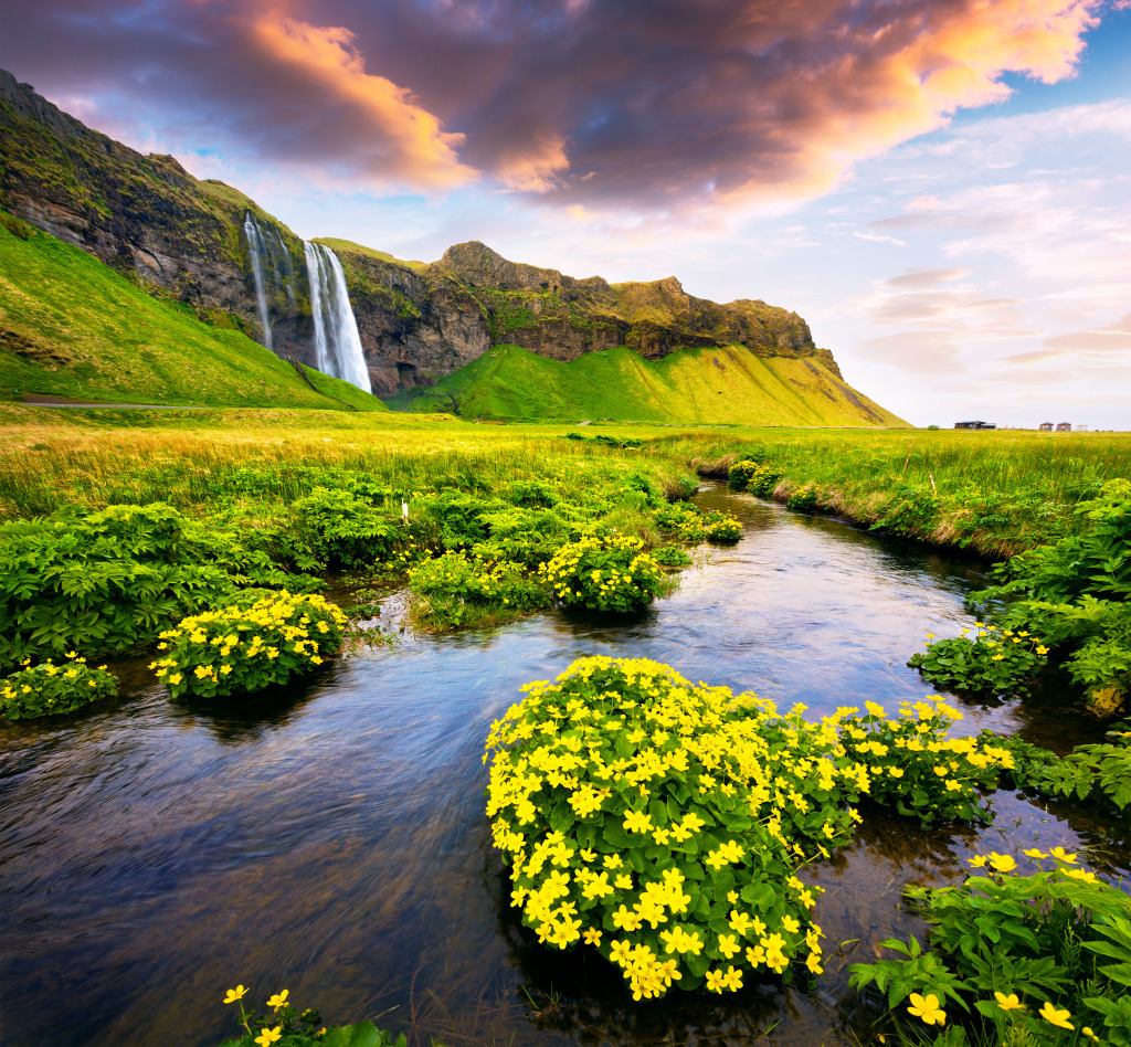 Seljalandfoss Waterfall, Iceland jigsaw puzzle in Waterfalls puzzles on TheJigsawPuzzles.com