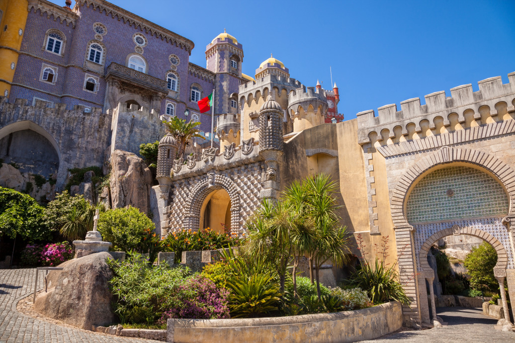 Pena National Palace In Sintra, Portugal jigsaw puzzle in Castles puzzles on TheJigsawPuzzles.com