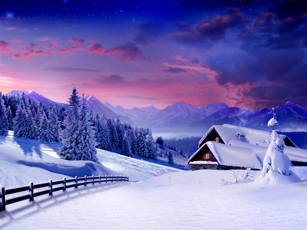 Winter Sunset jigsaw puzzle in Great Sightings puzzles on TheJigsawPuzzles.com