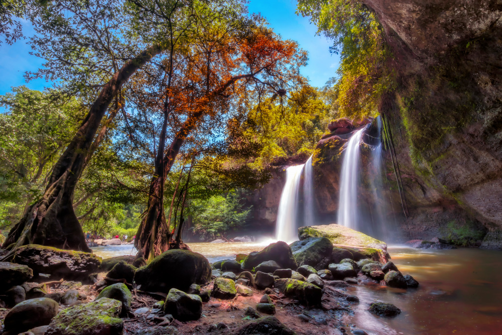 Haew Suwat Waterfall, Thailand jigsaw puzzle in Waterfalls puzzles on TheJigsawPuzzles.com