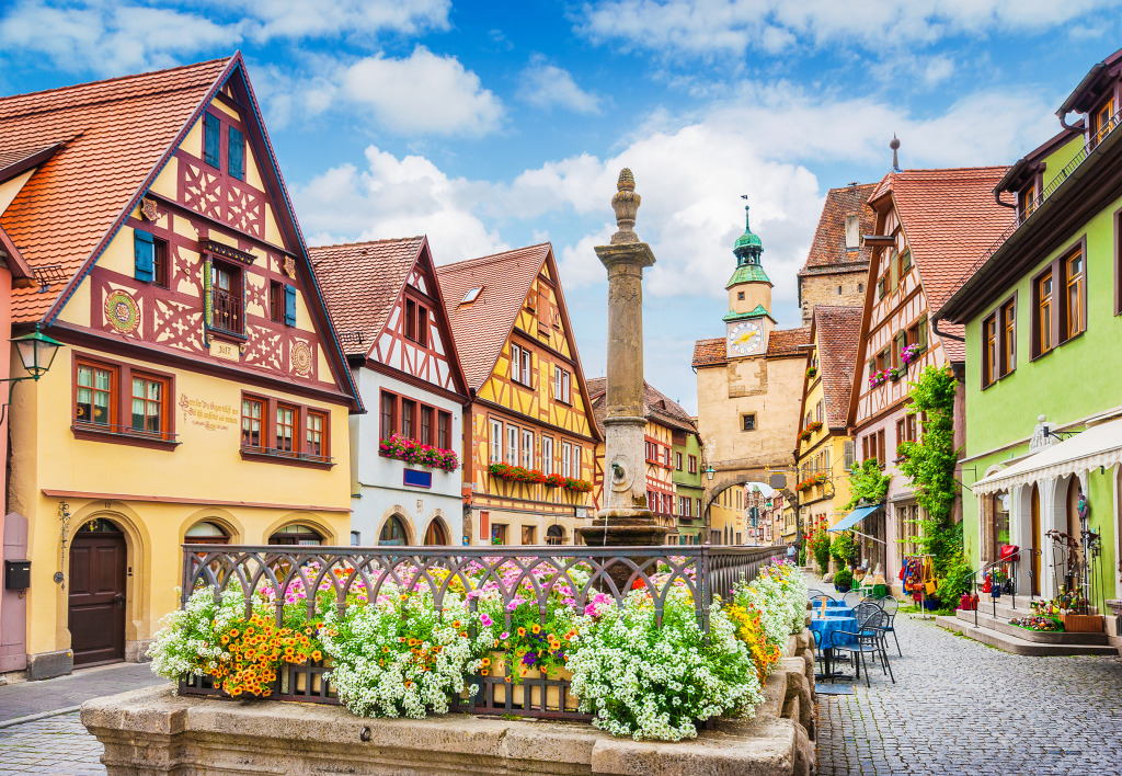 Historic Town of Rothenburg ob der Tauber jigsaw puzzle in Street View puzzles on TheJigsawPuzzles.com