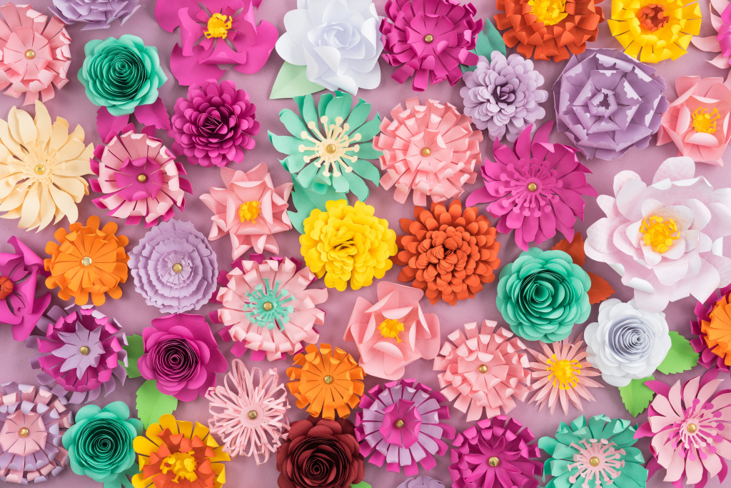 Handmade Paper Flowers jigsaw puzzle in Handmade puzzles on TheJigsawPuzzles.com