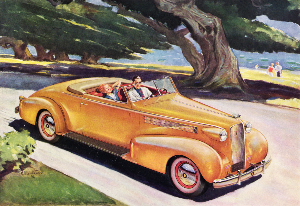 1937 Cadillac Series 60 Convertible Coupe jigsaw puzzle in Cars & Bikes puzzles on TheJigsawPuzzles.com