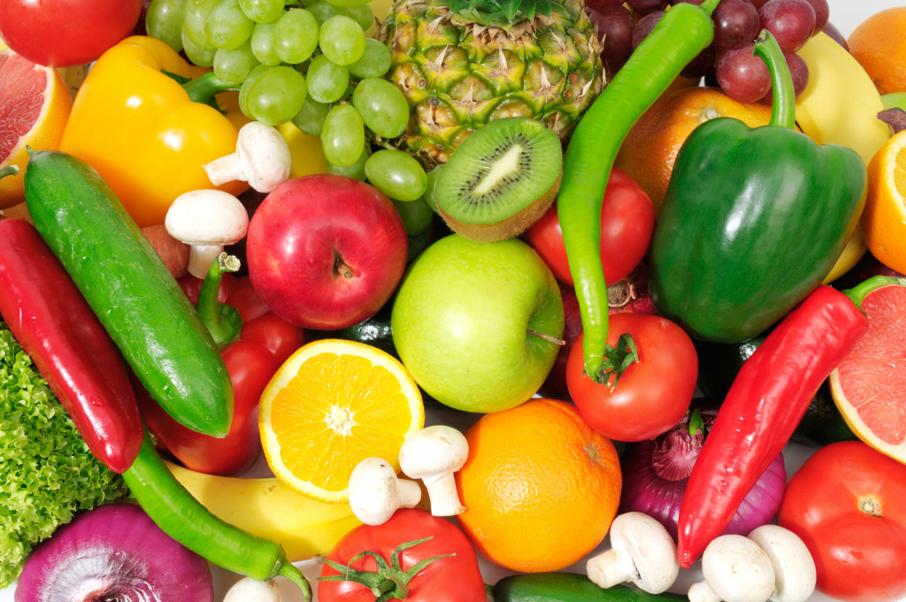Fresh Fruits and Vegetables jigsaw puzzle in Fruits & Veggies puzzles on TheJigsawPuzzles.com
