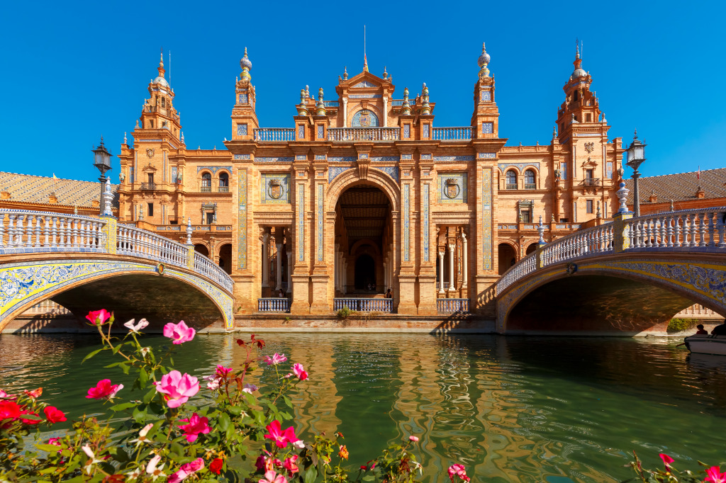 Plaza de Espana, Seville, Spain jigsaw puzzle in Bridges puzzles on TheJigsawPuzzles.com