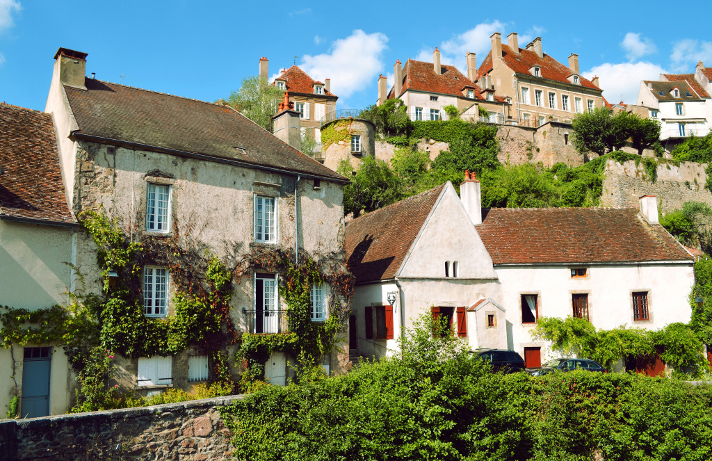 Village in Flavigny-sur-Ozerain, France jigsaw puzzle in Street View puzzles on TheJigsawPuzzles.com
